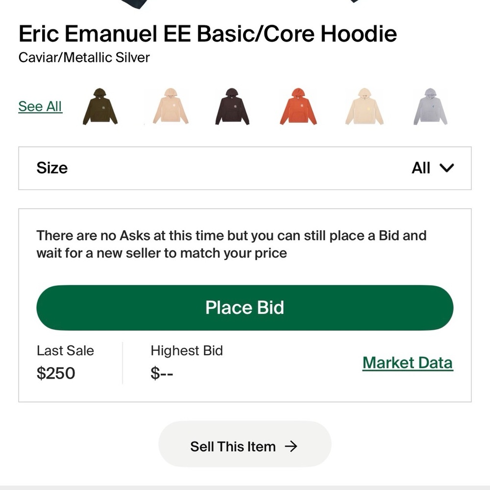 Eric Emanuel Ee Basic/Core Hoodie Caviar/Metallic… - image 4